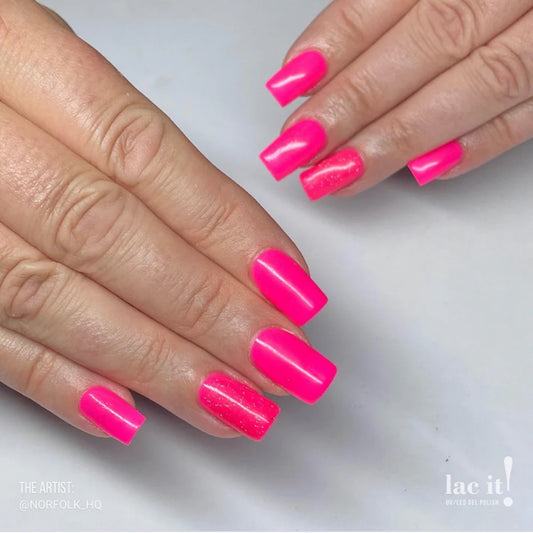 LAC IT! NEON PINK SOAK OFF GEL POLISH