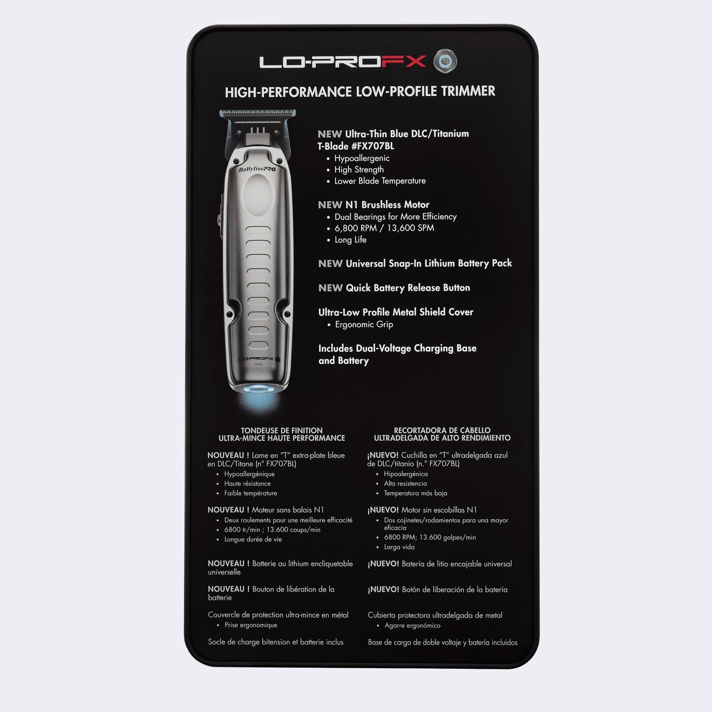 RETAIL BABYLISSPRO® FXONE™ LO-PROFX HIGH PERFORMANCE LOW-PROFILE TRIMMER