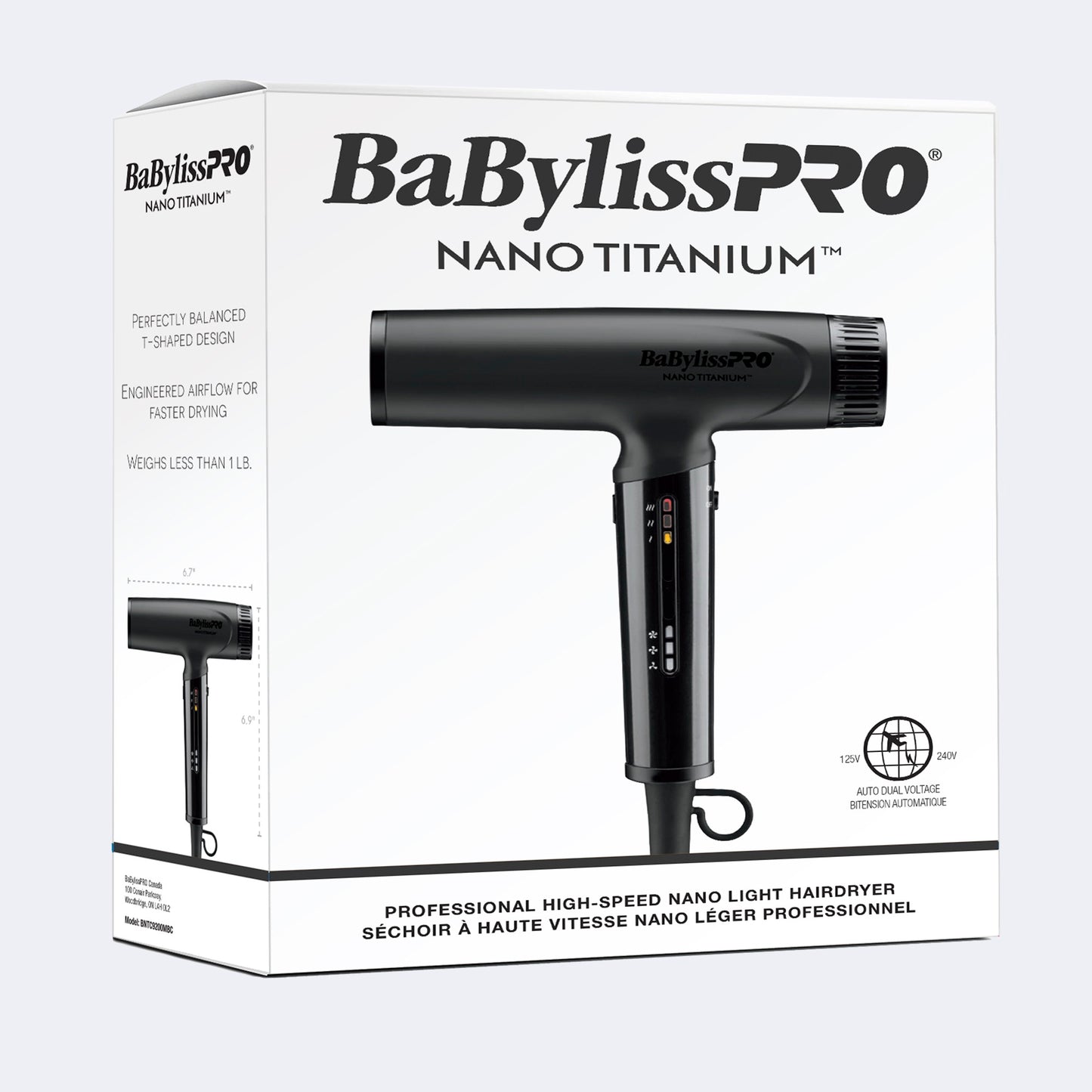 RETAIL BABYLISSPRO® NANO TITANIUM™ HIGH-SPEED NANO LIGHT HAIRDRYER