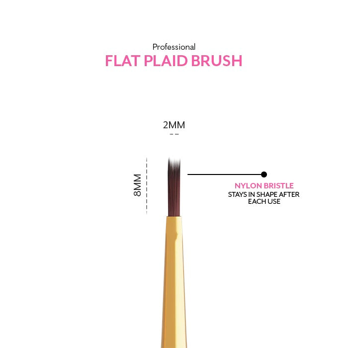 PROFESSIONAL FLAT PLAID NAIL BRUSH