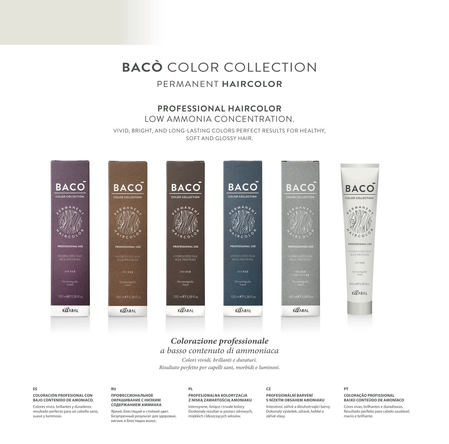 BACO COLOR PERMANENT - 5.44 (5CC) LIGHT BROWN INTENSE COPPER