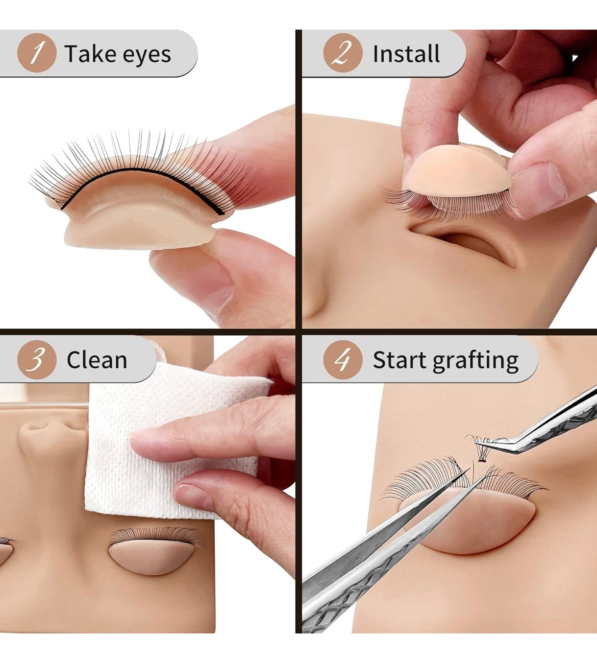 ESTILO LASH MANNEQUIN WITH REPLACEMENT LIDS