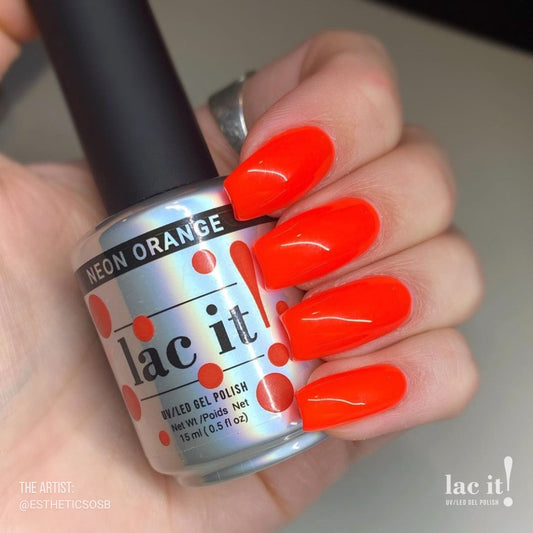 LAC IT! NEON ORANGE SOAK OFF GEL POLISH