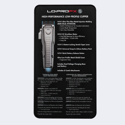 RETAIL BABYLISSPRO® FXONE™ LO-PROFX HIGH PERFORMANCE LOW-PROFILE CLIPPER (SILVER)