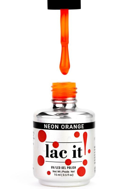 LAC IT! NEON ORANGE SOAK OFF GEL POLISH