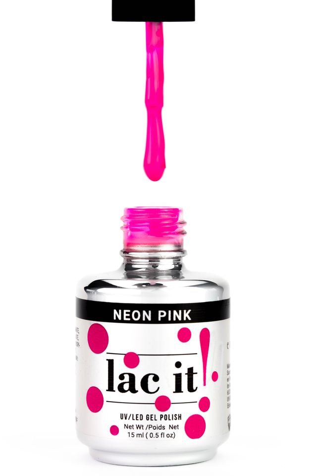 LAC IT! NEON PINK SOAK OFF GEL POLISH