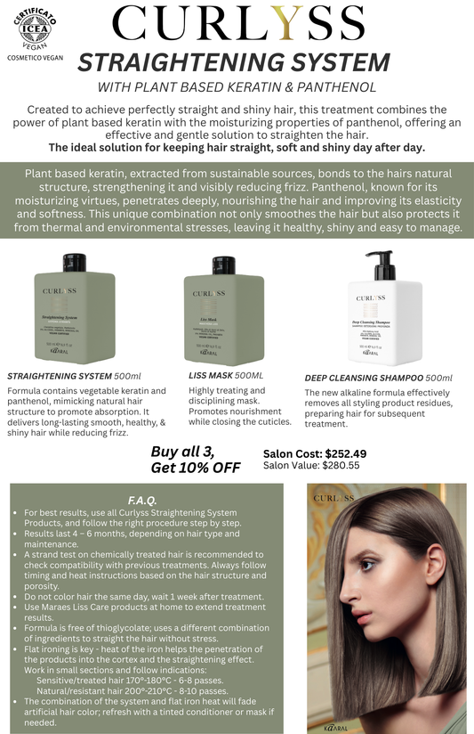 CURLYSS STRAIGHTENING SYSTEM BUNDLE